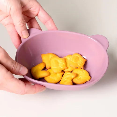 Miniatura 2 de BLUE GINKGO Cuencos de silicona para niños, lindos cuencos de silicona para bebés/platos de silicona para niños pequeños y niños, aptos para Rosado
