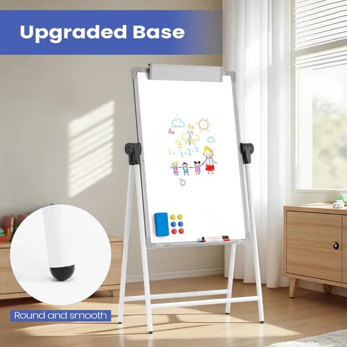 Miniatura 5 de Pizarra blanca grande de doble cara con soportes, caballete de borrado en seco de 36 x 24 pulgadas, caballete portátil con diseño de altura