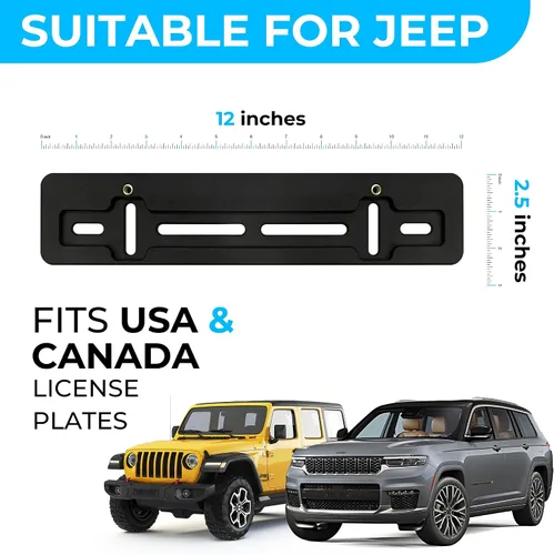 Miniatura 2 de Soporte de montaje de placa de parachoques delantero para Jeep + kit de tornillos y llaves