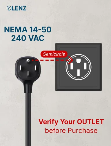 Miniatura 2 de LENZ Adaptador NEMA 14-50: compatible solo con el cargador móvil Tesla Gen 2 y 3, este adaptador se conecta a su toma de corriente de 240 V 14-50 a