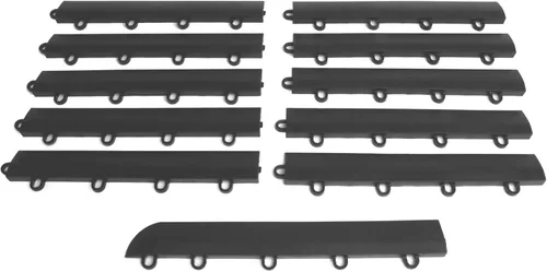 Miniatura 6 de Kit de borde de transición Big Floors, borde de piso modular entrelazado duradero para garaje, compatible con productos RaceDeck, GarageTrac y Beige