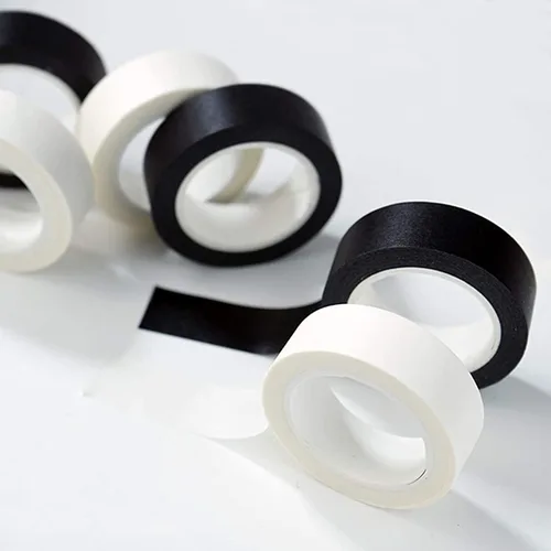 Juego de 10 rollos de cinta adhesiva washi blanca y negra para decoración de álbumes de recortes, 0.591 in de ancho, suministros para