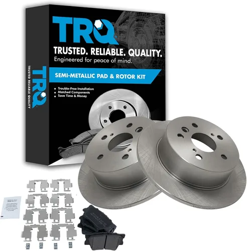 Miniatura 179 de TRQ Juego de pastillas de freno semimetálicas traseras y rotores compatibles con Chevrolet Trailblazer 02-06 Trailblazer EXT 04-06 SSR 02-07 GMC