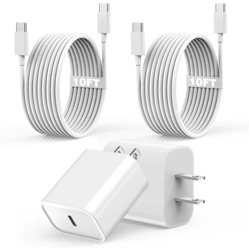 Miniatura 11 de Cargador para iPhone 16 15 de carga rápida, 2 unidades de 20 W, cargador de pared USB C, bloques de adaptador, cubo con cable de carga rápida USB C