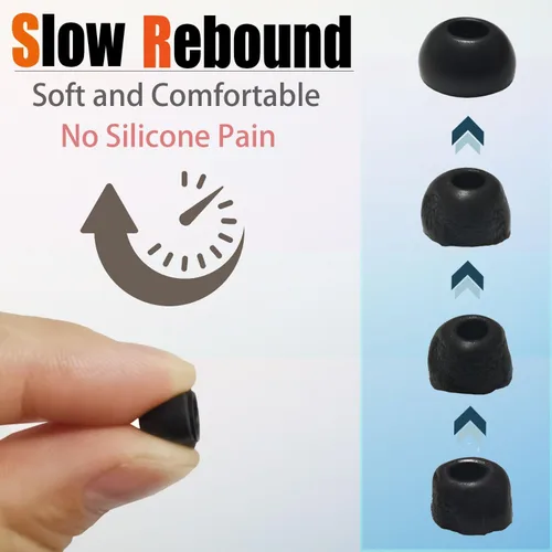 Miniatura 2 de Almohadillas de espuma viscoelástica para AirPods Pro 2 y AirPods Pro, 4 pares de puntas de repuesto XS/S/M/L con funda de almacenamiento