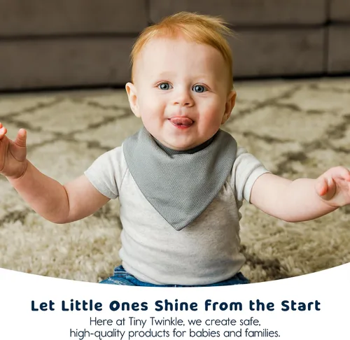 Miniatura 7 de Tiny Twinkle Baberos tipo bandana - Baberos resistentes al agua y absorbentes para baba y dentición Conjunto niño 6