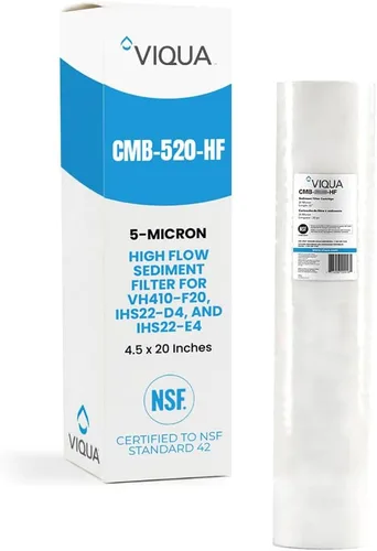 VIQUA CMB-520-HF Filtro de agua de sedimentos de polipropileno para toda la casa de 20 x 4.5 pulgadas, 5 micrones, para sistemas UV Viqua IHS22-D4,