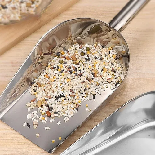 Miniatura 5 de Cuchara de hielo de acero inoxidable para máquina de hielo, cuchara de metal para alimentos, cuchara grande para alimentos, palas de cubo de hielo