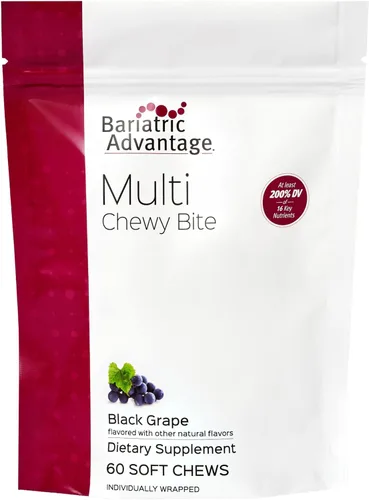 Bariatric Advantage Multi Chewy Bite - Multivitamínico suave para masticar para pacientes de cirugía bariátrica - Multivitamínico masticable con