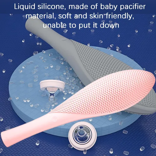 Miniatura 3 de Cepillo de ducha de masaje eléctrico inalámbrico de silicona (rosa)