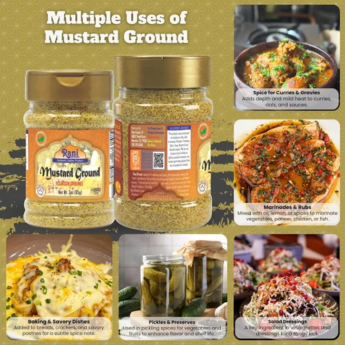 Miniatura 3 de Rani - Semillas de mostaza molida, especias en polvo (Rai Sarson) 3 onzas (3.00 oz) tarro de PET ~ Todo natural Apto para gluten Sin OMG