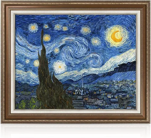 Miniatura 11 de Serie de pinturas de Vincent Van Gogh (favoritos). Reproducción de arte clásico de Van Gogh, impreso en lienzo Noche estrellada