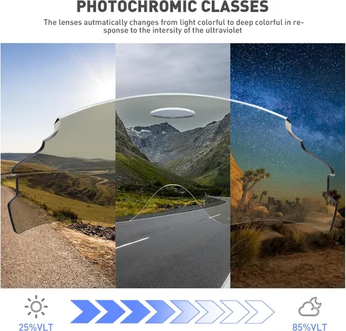 Miniatura 3 de SCVCN Gafas de sol de ciclismo fotocromáticas para hombres y mujeres, gafas de sol deportivas HD MTB para montar en bicicleta de montaña