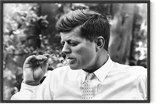 Miniatura 20 de HAUS AND HUES Arte de Pared JFK Fumando para Hombres - Pósteres Geniales para Dormitorio de Chicos, Pósteres e Impresiones Psicodélicos