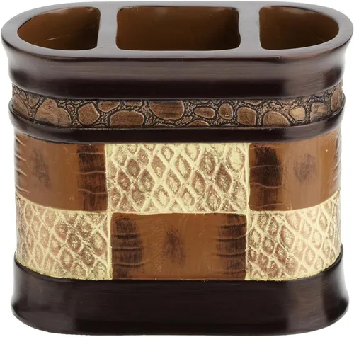 Miniatura 6 de Zahari Home Sinatra - Vaso de baño para cepillos de dientes y pasta de dientes, organizador de brochas de maquillaje, color negro