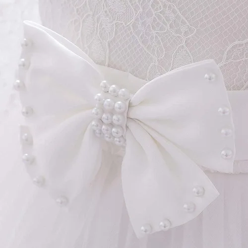 Miniatura 4 de 6-24 meses - Vestido de fiesta de boda con lazo grande para niña