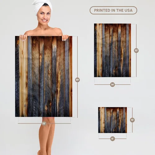 Miniatura 6 de 3dRose Toalla de mano de baño de 22 x 30 - Texturas de aspecto de madera de granero marrón