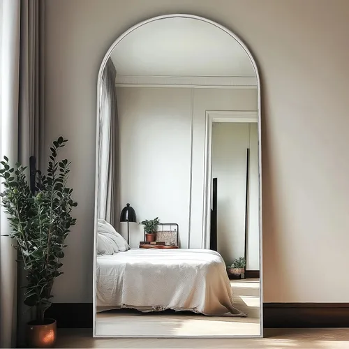 Miniatura 19 de Espejo Arqueado de Longitud Completa de 65''x22'' con Soporte, Espejo de Cuerpo Completo de Longitud Completa de Pie Independiente, Espejos