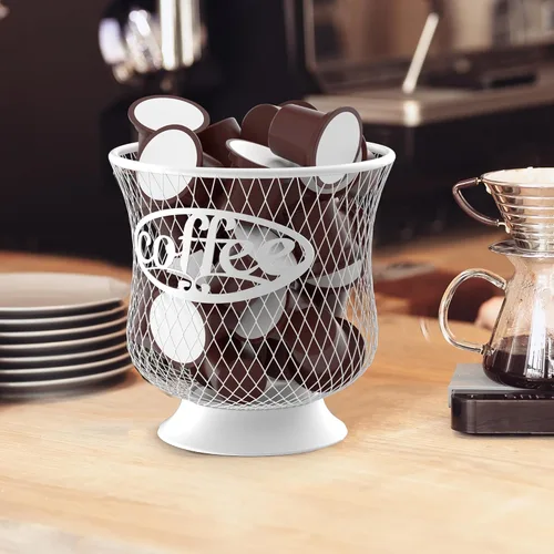 Miniatura 7 de ITHSKUILL Soporte para cápsulas de café, organizador resistente de cápsulas K, almacenamiento de gran capacidad de cápsulas K para cápsulas de Blanco
