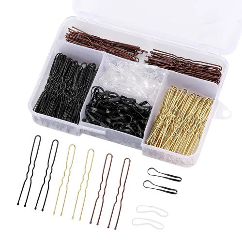 Miniatura 9 de Tbestmax 300 alfileres de moño en forma de U, para sujetar el pelo de ballet, red de pelo para mujer, 2.3 pulgadas, marrón 6CM Marrón - 300 Pcs