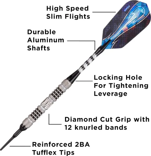 Miniatura 3 de Viper Astro - Juego de dardos de punta suave de 80% tungsteno con estuche