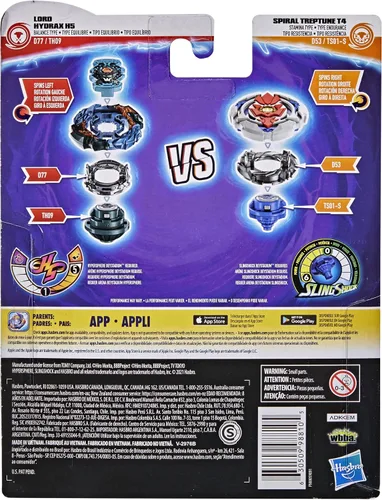 Miniatura 4 de Bey Blade Burst Surge Dual Collection Pack Hypersphere Lord Hydrax H5 y Slingshock Spiral Treptune T4 Juego de batalla. Juguetes principales