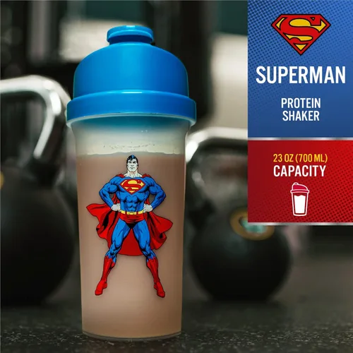Miniatura 2 de Paladone Superman - Botella mezcladora de proteínas, 23 onzas, con licencia oficial de DC Comics