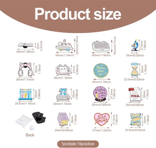 Miniatura 71 de Pandahall - Broches esmaltados de aleación con varios temas, broche de solapa, juego de pines esmaltados