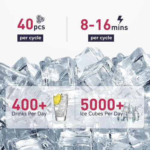Miniatura 2 de ICYGLEE Máquina comercial para hacer hielo debajo del mostrador con bomba de drenaje, 100 libras/día con almacenamiento de 24 libras, máquina
