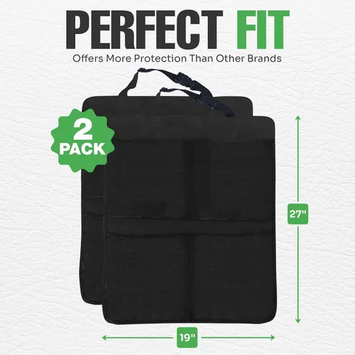 Miniatura 7 de Protectores Auto respaldo de asiento Kick Mat + 4 grandes bolsillos organizadores by Lebogner. Fundas para asientos para la parte posterior de tu