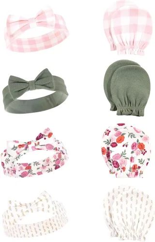 Miniatura 70 de Hudson Baby Conjunto de diadema de algodón y manoplas para rascar para bebé