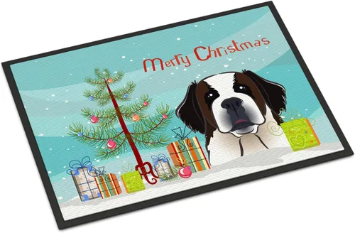 Miniatura 177 de Caroline's Treasures BB1616MAT - Tapete para puerta delantera de árbol de Navidad y sabueso afgano de 18 x 27 pulgadas, para interiores