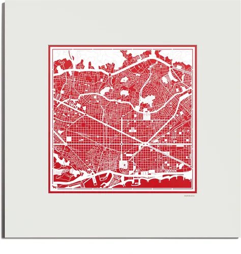 Miniatura 146 de O3 Design Studio Mapa de corte de papel Madrid negro mate de 20 x 20 pulgadas
