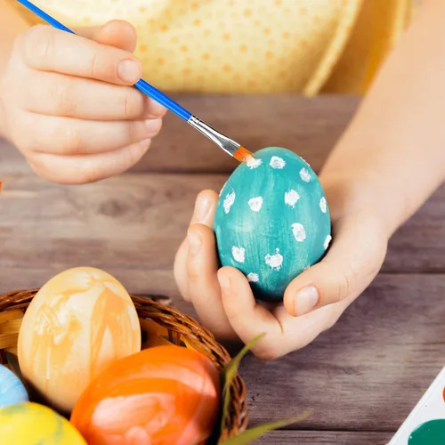 Miniatura 4 de Juego de 65 paletas de pinceles de pintura, 60 pinceles planos y redondos, 5 bandejas de pintura para niños, manualidades, pinceles pequeños a