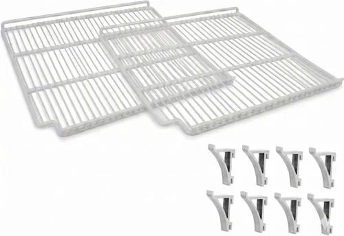 Miniatura 8 de Juego de 2 estantes comerciales de repuesto para congelador y refrigerador (21 x 20.5 pulgadas), estante de metal ajustable de alambre de acero