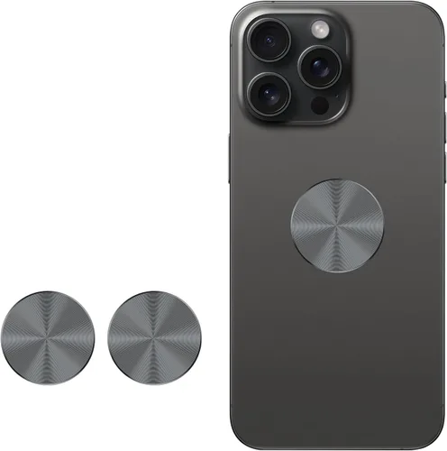 Miniatura 2 de Placa magnética para soporte de teléfono, paquete de 2 adhesivos de metal para placa adhesiva (compatible con soportes magnéticos), patrón de CD