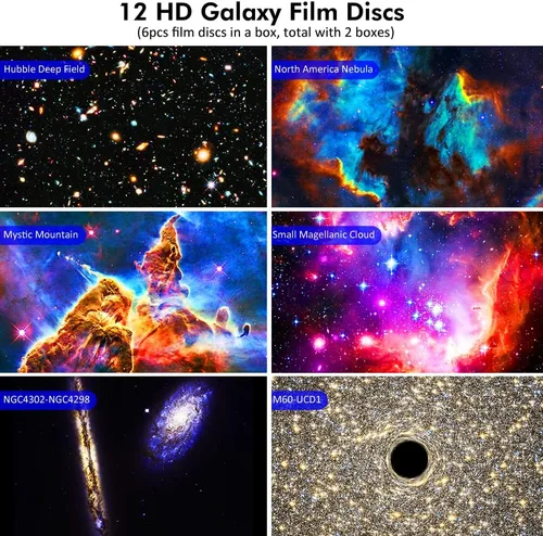 Miniatura 2 de Proyector de estrellas, proyector de planetario para dormitorio, luz nocturna de galaxia ultra clara con 13 discos Galaxy reemplazables 4K