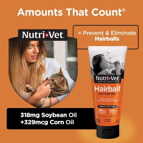 Miniatura 2 de Nutri-Vet Hairball Paw Gel, Remedio para bolas de pelo de gato, Suministros para gatitos, Alivio de bolas de pelo para gatos, Ayuda para el aseo