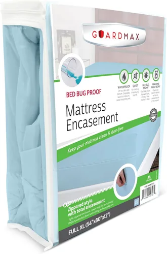 Miniatura 68 de Guardmax Funda de colchón de punto con cremallera, tamaño Queen, impermeable y a prueba de chinches, ropa de cama cómoda, suave y silenciosa con 2
