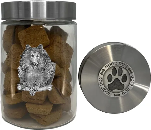 Miniatura 10 de Heritage Pewter Basset Hound Good Dog Treat Jar – Tarro de golosinas de 34 onzas con tapa hermética a rosca Regalo para propietarios de Basset