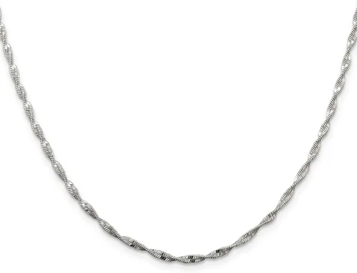 Miniatura 3 de IceCarats Collar de cadena de espiga trenzada de plata de ley 925 de 0.079 in