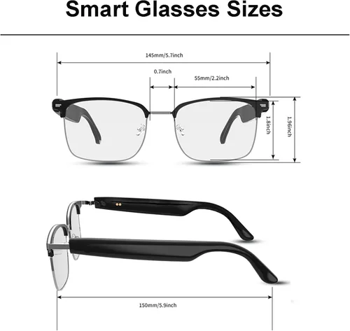 Miniatura 5 de Lentes inteligentes, anteojos Bluetooth para hombres y mujeres, sonidos de oído abierto, lente de transición para deportes exteriores, anteojos