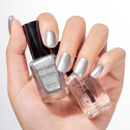 Miniatura 18 de Capa base y capa superior, esmalte de uñas regular transparente, rico en calcio VE secado rápido al aire fortalecimiento de uñas, sin gel, 2 piezas