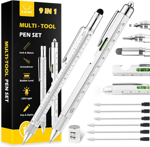 Miniatura 7 de Regalos para papá y hombres, paquete de 2 bolígrafos multiherramienta, bolígrafo multifunción