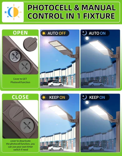 Miniatura 5 de Luz de estacionamiento LED de 480 V 240 W con fotocélula 36000LM 5000K LED Shoebox Light Pole Inundación Accesorio de inundación IP65 Área comercial
