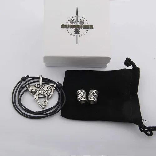 Miniatura 5 de GUNGNEER Collar con colgante de gato celta con nudo de triquetra Símbolo animal del zodiaco celta Joyería celta irlandesa