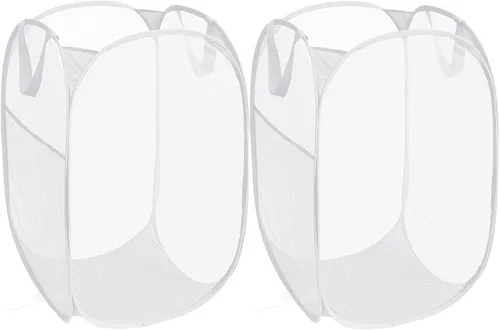 Miniatura 14 de Cestas plegables duraderas para lavandería, cesta desplegable resistente a desgarros para lavandería, cesta de ropa plegable con asas de transporte