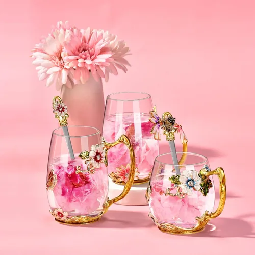 Miniatura 6 de Wisolt Regalos de Cumpleaños para Mujeres, Regalos del Día de la Madre para Mamá, Taza de Té de Vidrio Esmaltado, Regalos para Mamá, Abuela, AS