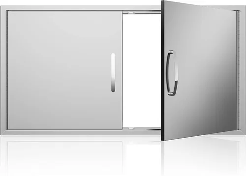 Miniatura 12 de Puerta de acceso para barbacoa de 39 pulgadas de ancho x 26 pulgadas de alto, puertas dobles de acero inoxidable, resistentes a la intemperie