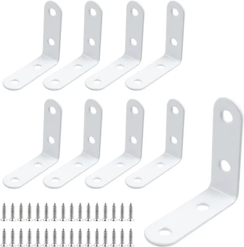 Miniatura 9 de MY MIRONEY 40 unids soportes de esquina anti hierro invertido hoja muebles hardware plata 135 grados esquina junta esquina apoyos